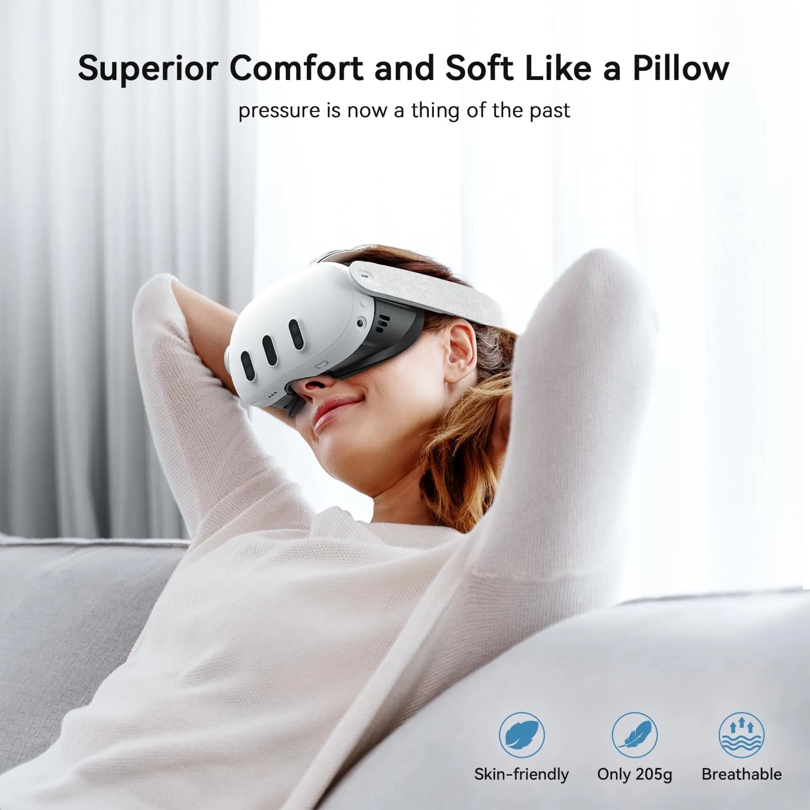 AMVR FC1 Facial Interface for Meta Quest 3 — PU Leather & Ice Silk Pad | 110° FOV Upgrade - view 6