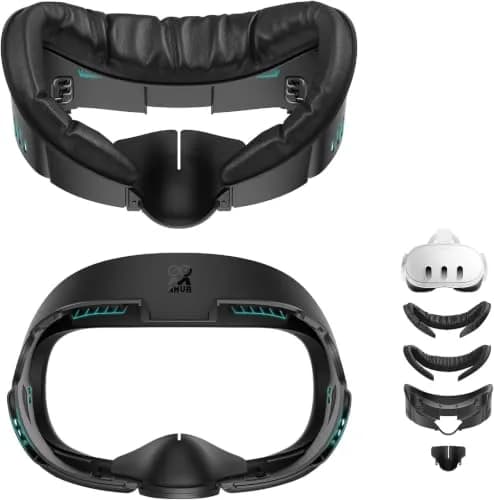 AMVR FC1 Facial Interface for Meta Quest 3 — PU Leather & Ice Silk Pad | 110° FOV Upgrade thumbnail 1