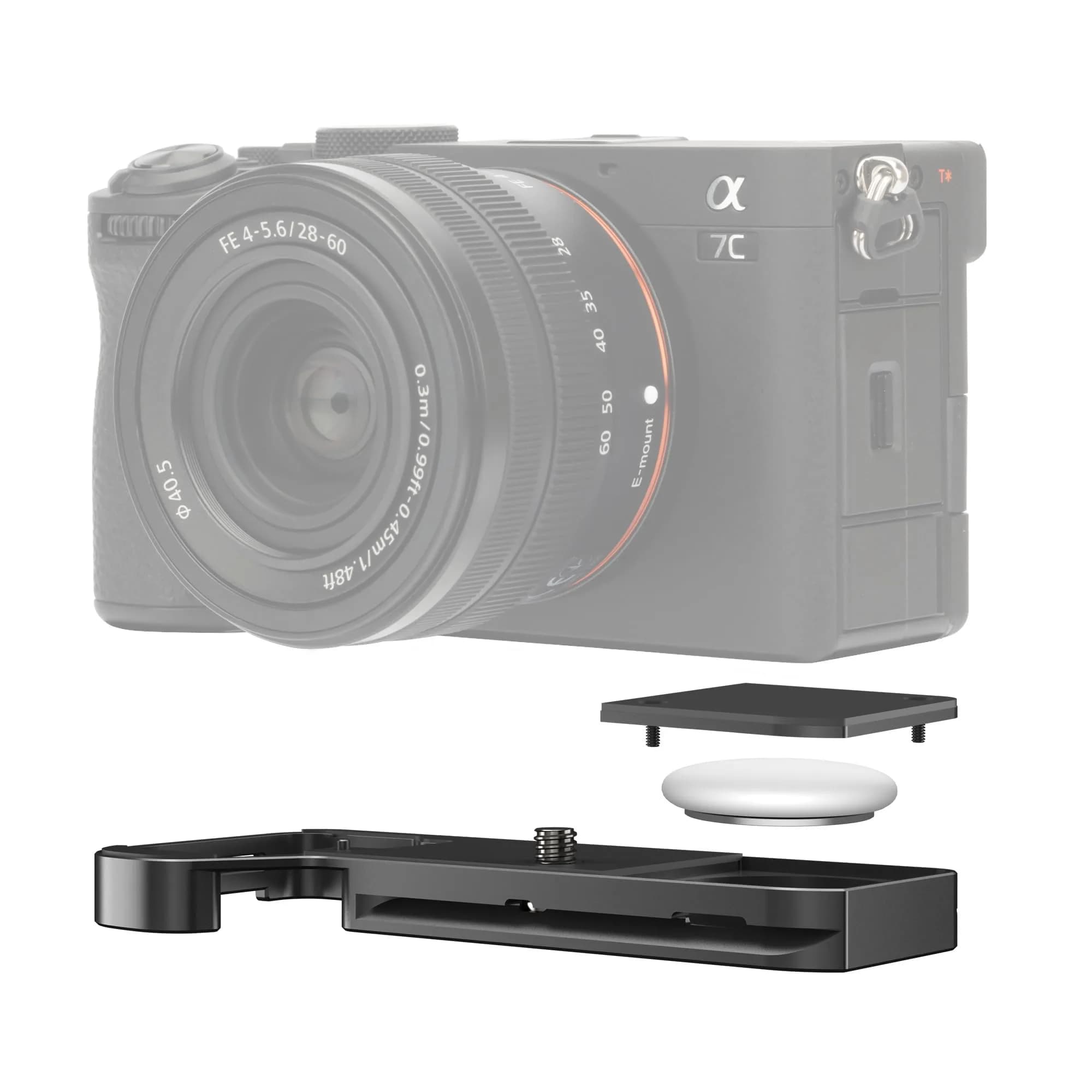 JJC Black Camera Hand Grip for Sony A7CII A7CR | Arca-Type Quick Release Plate & AirTag Compartment — for Sony A7CII A7CR (Black)