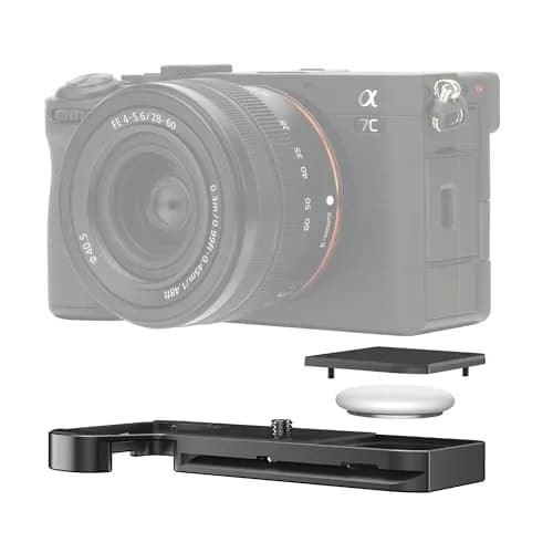 JJC Black Camera Hand Grip for Sony A7CII A7CR | Arca-Type Quick Release Plate & AirTag Compartment thumbnail 1