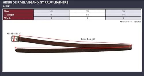 Henri de Rivel Nylon Lined Stirrup Leather - Havana - 48 | Durable Imported Leather with Nylon Reinforcement thumbnail 2