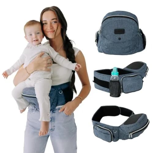 TushBaby The Original Hip Seat Carrier for Babies & Toddlers up to 45 lbs | Safety-Certified Ergonomic Design with Lumbar Support & Storage Pockets thumbnail 1