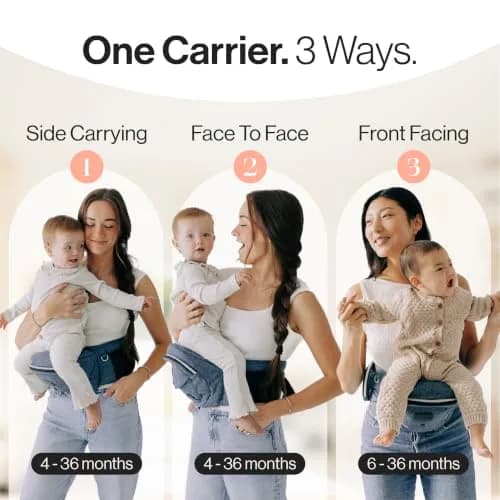 TushBaby The Original Hip Seat Carrier for Babies & Toddlers up to 45 lbs | Safety-Certified Ergonomic Design with Lumbar Support & Storage Pockets thumbnail 4