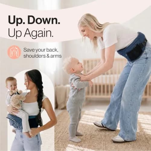 TushBaby The Original Hip Seat Carrier for Babies & Toddlers up to 45 lbs | Safety-Certified Ergonomic Design with Lumbar Support & Storage Pockets thumbnail 2
