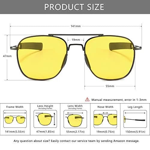 SUNGAIT Men's Military Style Polarized Pilot Aviator Sunglasses with Bayonet Temples | HD Polarized Lens thumbnail 4
