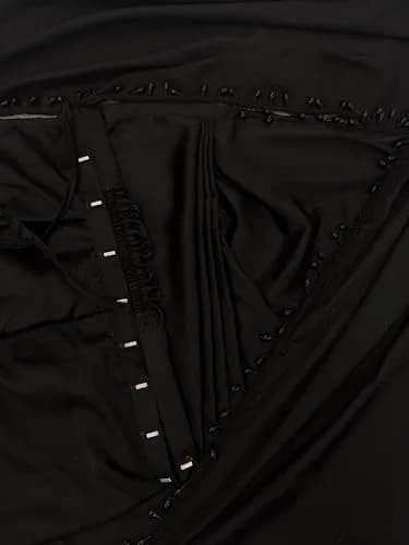 SATAZ Women's Ready to Wear Satin Silk Saree with Designer Lace - Black, 5.5m (18 ft) | Pre-Pleated for Instant Style thumbnail 4