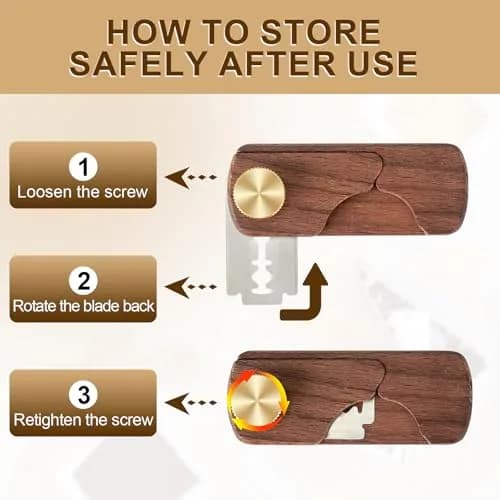 HHZPAEK Magnetic Wooden Bread Lame Dough Scoring Tool | Handcrafted Sourdough Bread Knife with 5 Razor Blades thumbnail 3