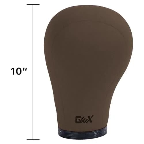 GEXWORLDWIDE GEX 20"-24" Canvas Cork Wig Block Mannequin Head for Wig Making Drying Styling Display with Table C Clamp Stand Holder Dark Brown 24" | Stable Design thumbnail 2