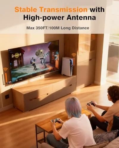 Coolpie Wireless HDMI Transmitter and Receiver Kit (1TX-2RX) with 1080p HD Output & 350ft Lag-Free Transmission | 0.458 kg thumbnail 3
