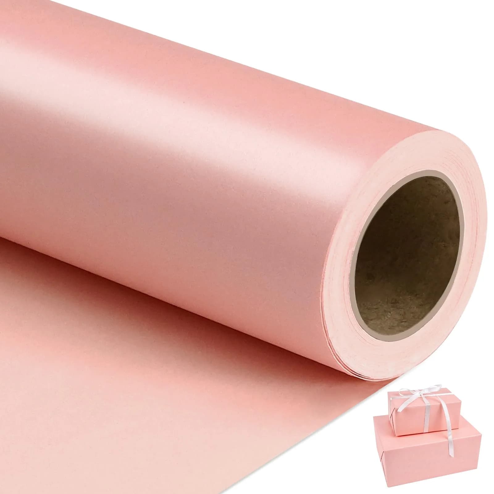 NESCCI Pink Matte Wrapping Paper | Solid Color Gift Wrap for Holidays & Events — Pink