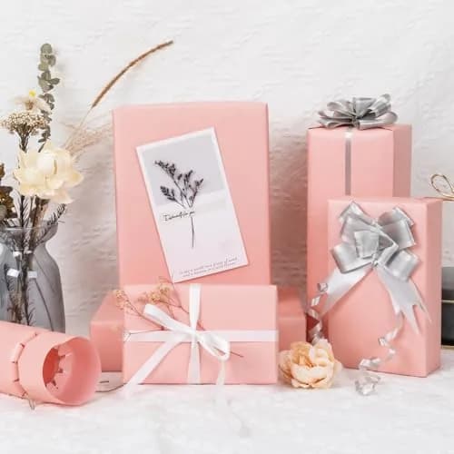 NESCCI Pink Matte Wrapping Paper | Solid Color Gift Wrap for Holidays & Events thumbnail 6