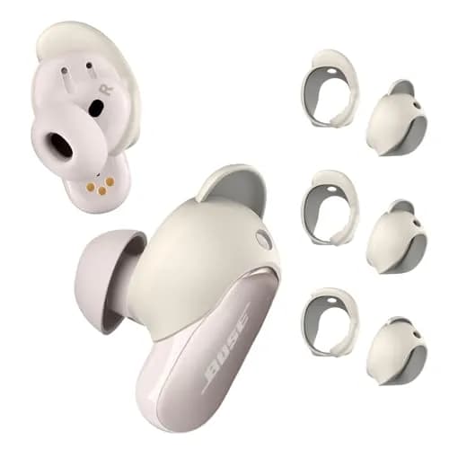 WOFRO White Headphone Earpad | Anti-Slip Silicone Ear Tips for Bose QC Earbuds II & Ultra (3 Pairs, S/M/L) thumbnail 1
