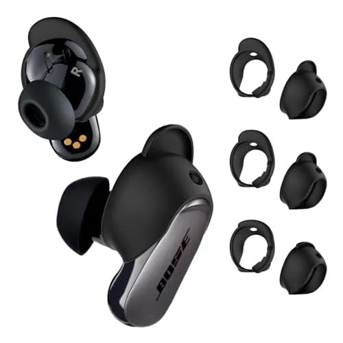 WOFRO Black Silicone Ear Tips Covers for Bose QuietComfort Earbuds II & Ultra | 3 Pairs (S/M/L) thumbnail 1