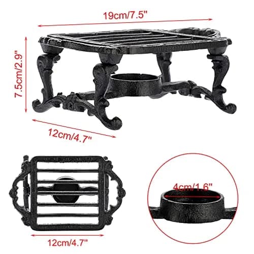 Sumnacon Cast Iron Tea Warmer with Tealight Candle Holder | Vintage Tea Pot Heater for Office & Party thumbnail 5