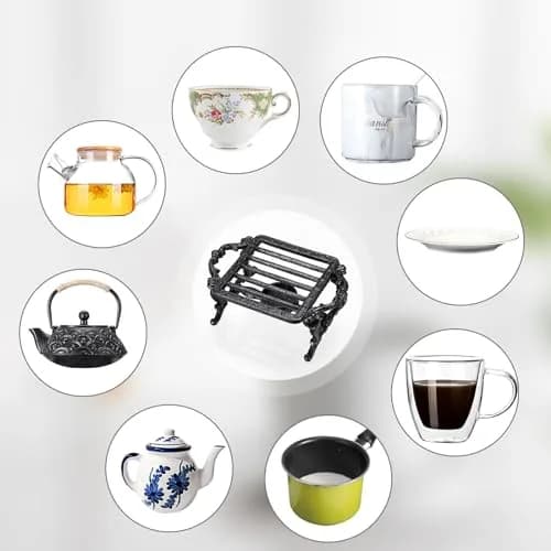 Sumnacon Cast Iron Tea Warmer with Tealight Candle Holder | Vintage Tea Pot Heater for Office & Party thumbnail 6