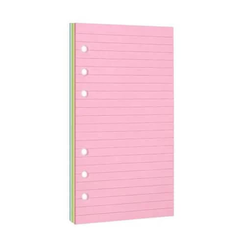 Mafegu Lined Refill Paper, Colorful Ruled Journal Fillers, A6 Planner Inserts | 50 Sheets, 120 GSM, 6-Hole Ring Fit thumbnail 1