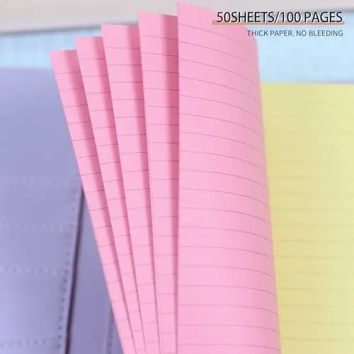 Mafegu Lined Refill Paper, Colorful Ruled Journal Fillers, A6 Planner Inserts | 50 Sheets, 120 GSM, 6-Hole Ring Fit thumbnail 5