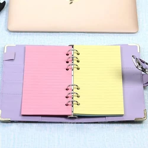 Mafegu Lined Refill Paper, Colorful Ruled Journal Fillers, A6 Planner Inserts | 50 Sheets, 120 GSM, 6-Hole Ring Fit thumbnail 7