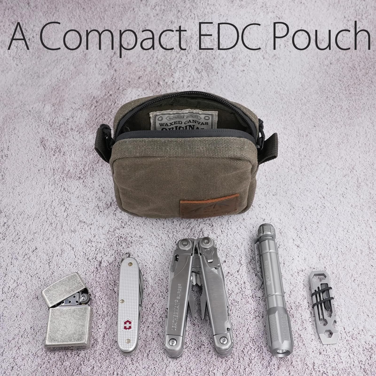 diodrio Waxed Canvas Belt Pouch Small | Water Resistant EDC Bag for Men & Women - view 4
