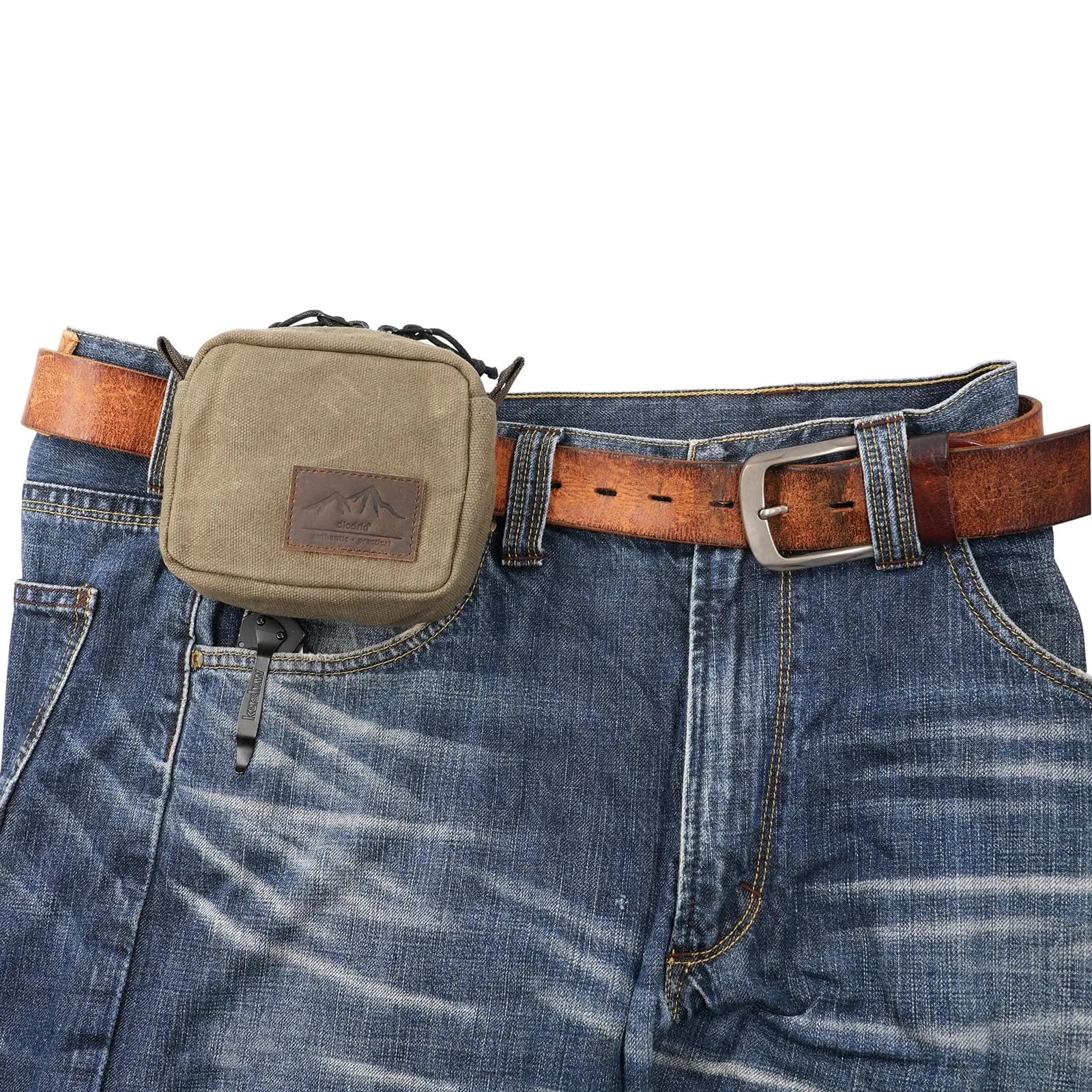 diodrio Waxed Canvas Belt Pouch Small | Water Resistant EDC Bag for Men & Women - main product image