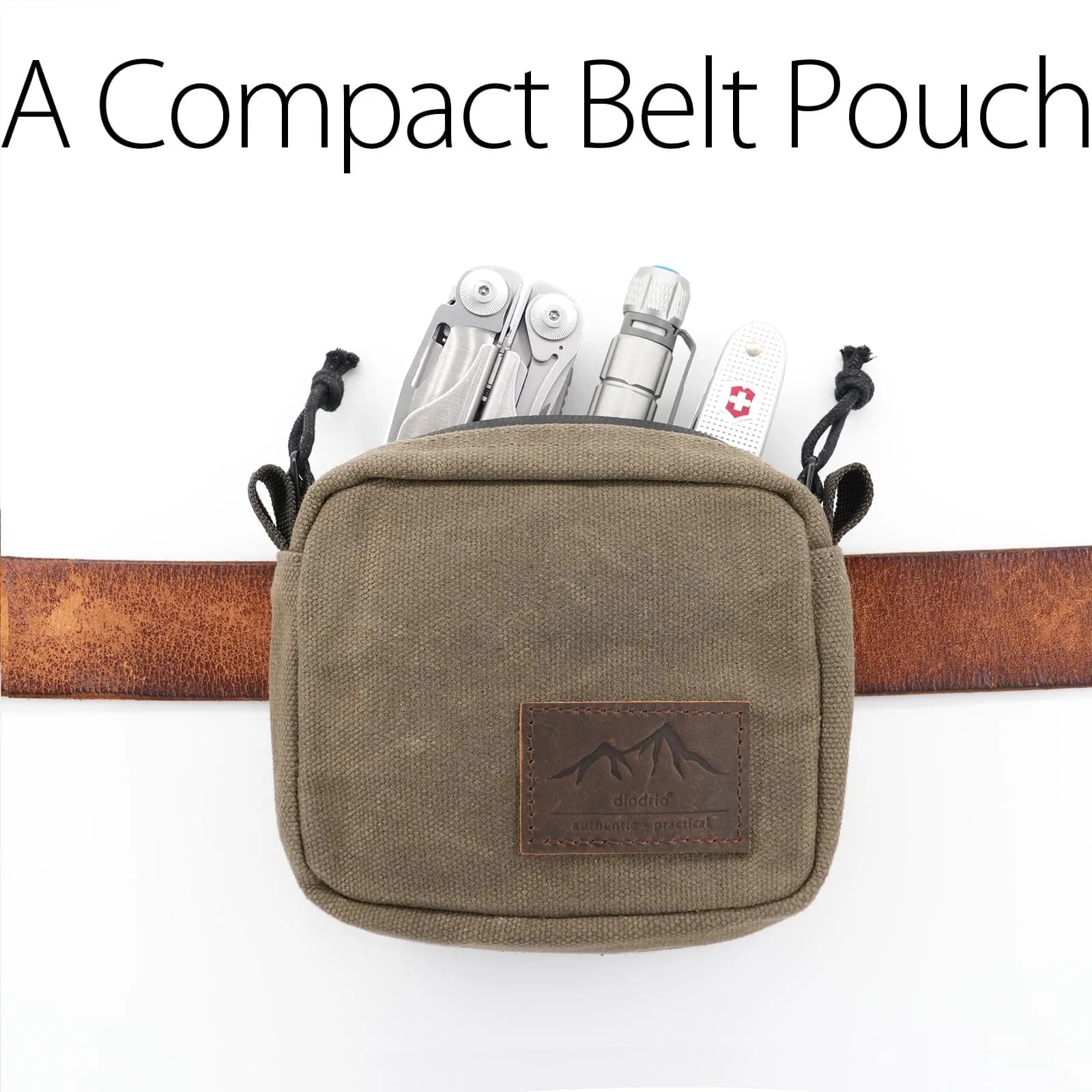 diodrio Waxed Canvas Belt Pouch Small | Water Resistant EDC Bag for Men & Women - view 2