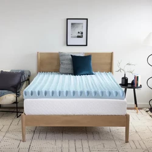 Vibe 4-Inch Convoluted Gel Memory Foam Mattress Topper Twin | Cooling Pressure Relief Certi-PUR thumbnail 1