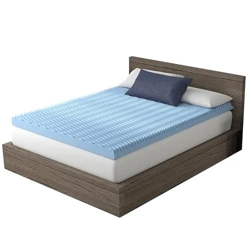 Vibe 4-Inch Convoluted Gel Memory Foam Mattress Topper Twin | Cooling Pressure Relief Certi-PUR thumbnail 4