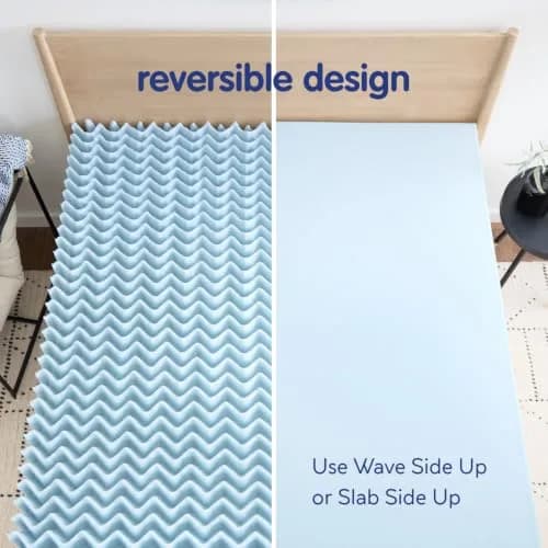 Vibe 4-Inch Convoluted Gel Memory Foam Mattress Topper Twin | Cooling Pressure Relief Certi-PUR thumbnail 6