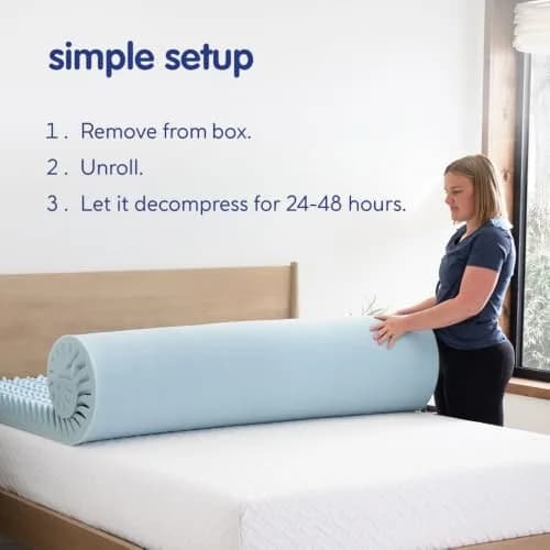 Vibe 4-Inch Convoluted Gel Memory Foam Mattress Topper Twin | Cooling Pressure Relief Certi-PUR thumbnail 9