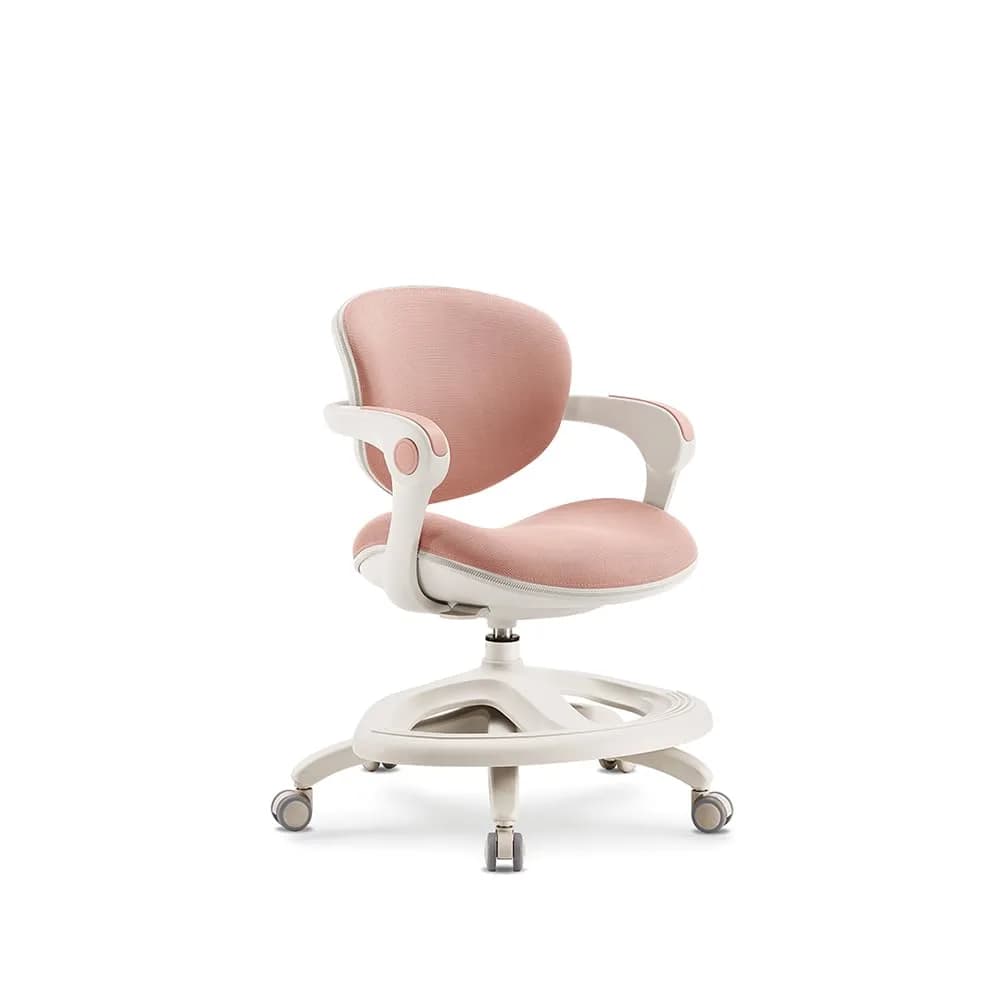 2xhome Kids Desk Chair with Rotating Footrest | Adjustable Seat & Lumbar Support, Pink — Pink