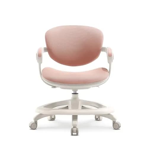 2xhome Kids Desk Chair with Rotating Footrest | Adjustable Seat & Lumbar Support, Pink thumbnail 6