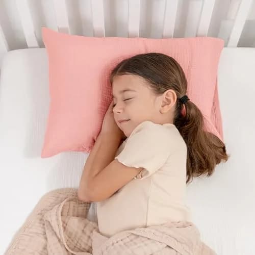 Comfy Cubs Toddler Pillow with Muslin Pillowcase, 33cm x 46cm (13"x18") | Lightweight Breathable Microfiber Fill for Sleeping & Travel thumbnail 2