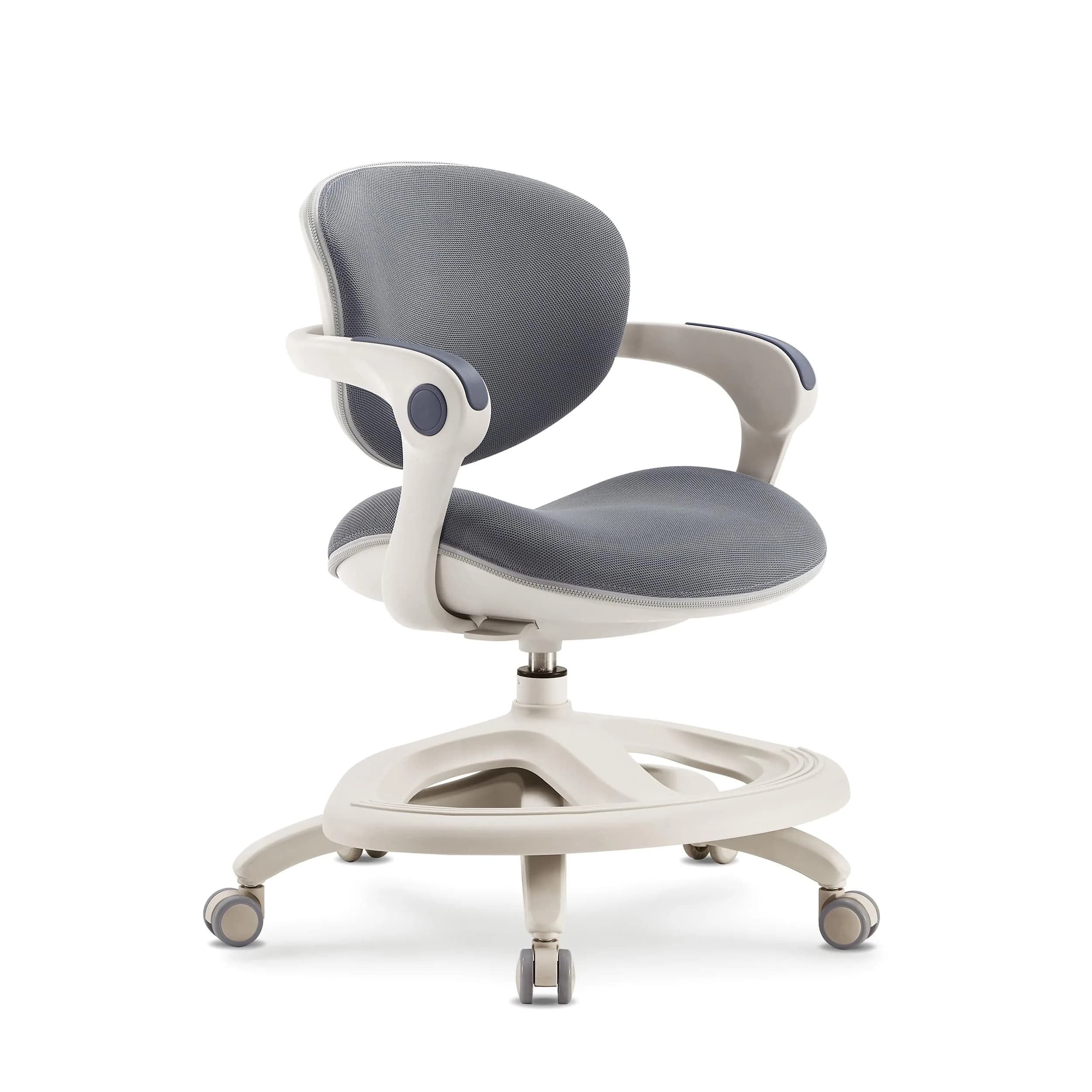2xhome Kids Ergonomic Desk Chair with Adjustable Cushioned Seat and Back, 20in (51cm) x 14in (36cm) x 33in (84cm) | Supportive & Adjustable — Grey