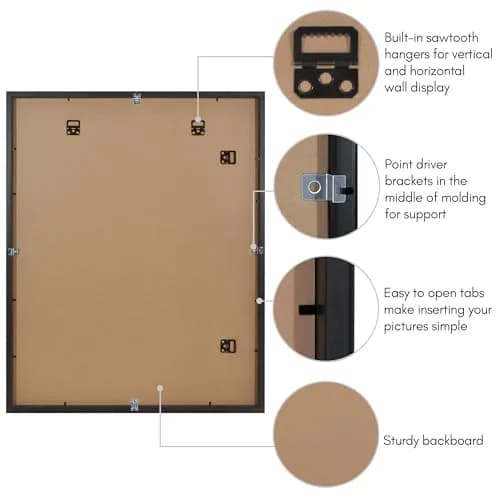 Americanflat 22x28 Deep Poster Frame - Matted to 18x24 - Black | Gallery-Style Wall Decor thumbnail 6