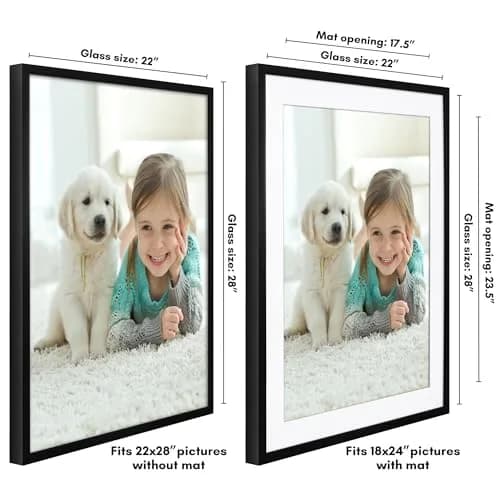 Americanflat 22x28 Deep Poster Frame - Matted to 18x24 - Black | Gallery-Style Wall Decor thumbnail 2