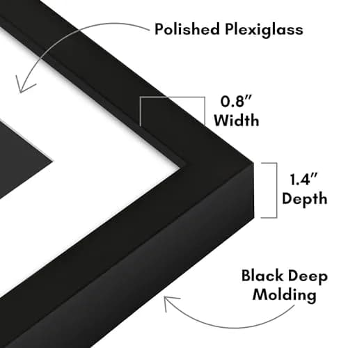 Americanflat 22x28 Deep Poster Frame - Matted to 18x24 - Black | Gallery-Style Wall Decor thumbnail 3