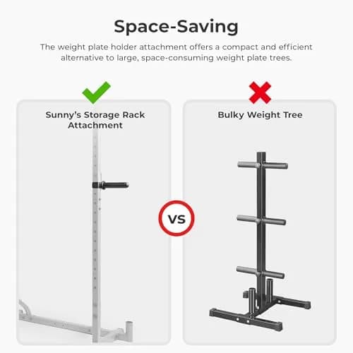 Sunny Health & Fitness Weight Plate Storage Attachment SF-XFA010 | 1.3 kg (2.9 lb) Holder, 45 kg (100 lb) Capacity, Adjustable Height thumbnail 4