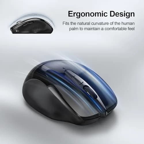 TECKNET Wireless Mouse, BT 5.0/2.4G, Rechargeable 6-DPI Silent, Black | Ergonomic for Small-Medium Hands thumbnail 8