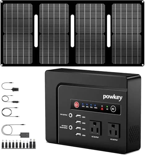 powkey 200W Portable Power Bank with Solar Panel 40W | 146Wh Emergency Power Station thumbnail 1