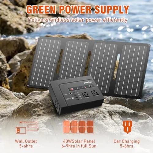 powkey 200W Portable Power Bank with Solar Panel 40W | 146Wh Emergency Power Station thumbnail 6