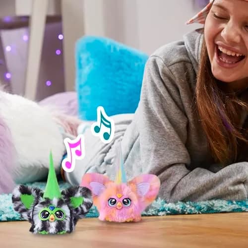 Furby Furblets Fierce & Fabulous 2 Pack, Greenie-Meanie & May-May | 45+ Sounds, Plush Toys for Kids 6+ thumbnail 6