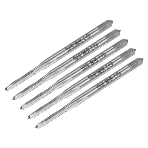 uxcell Machine Tap #2-56 UNC Thread 2B Class 3 Flutes High Speed Steel Screw Threading Tap Tapping Tool 5pcs | Precision Threading for Metalworking thumbnail 1