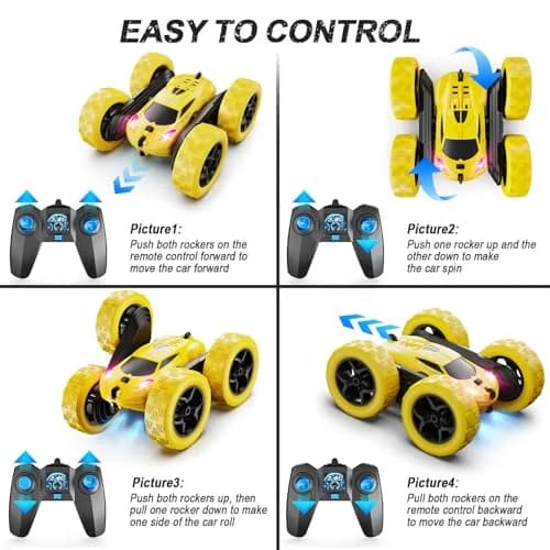QUNREDA Remote Control Stunt Car 16.0cm (6.3") | 4WD 360° Flips & 50 Min Playtime thumbnail 6