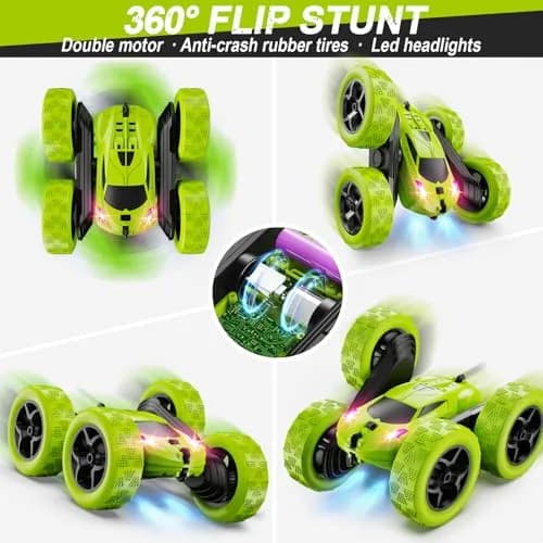 QUNREDA Stunt RC Car 16.0 cm (6.3 inches) | Double-Sided 360° Rotating Toy for Kids Ages 6-12 thumbnail 4