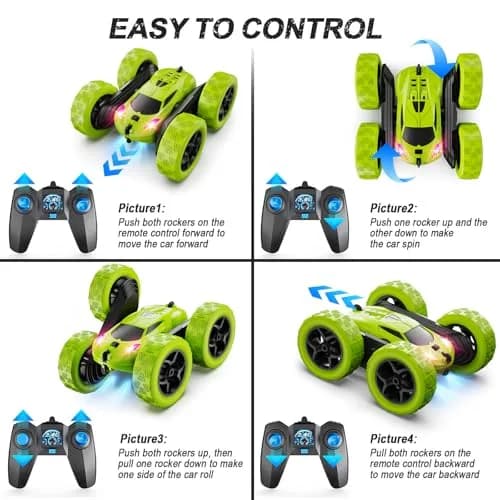 QUNREDA Stunt RC Car 16.0 cm (6.3 inches) | Double-Sided 360° Rotating Toy for Kids Ages 6-12 thumbnail 6