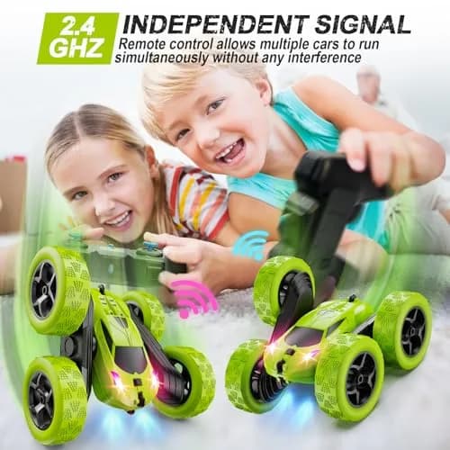 QUNREDA Stunt RC Car 16.0 cm (6.3 inches) | Double-Sided 360° Rotating Toy for Kids Ages 6-12 thumbnail 3