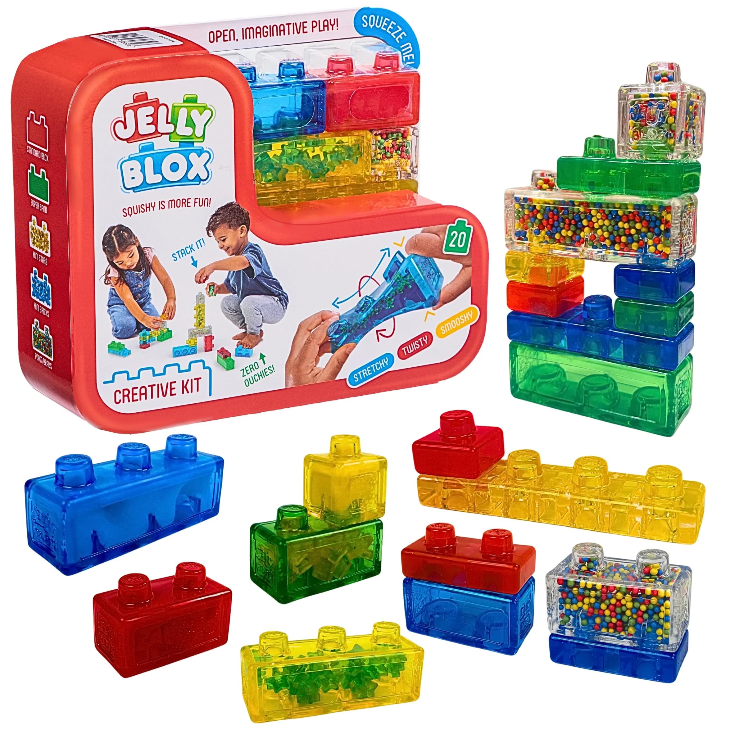Jelly Blox Creative Kit 20 Blocks | MESH Accredited, Ouch-Free Sensory Toy
