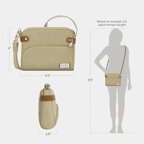 Travelon Anti-Theft Heritage Crossbody Bag 3L (9.5"W x 8"H x 2.5"D) | Secure & Stylish Travel Companion thumbnail 5