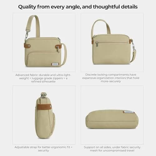 Travelon Anti-Theft Heritage Crossbody Bag 3L (9.5"W x 8"H x 2.5"D) | Secure & Stylish Travel Companion thumbnail 6