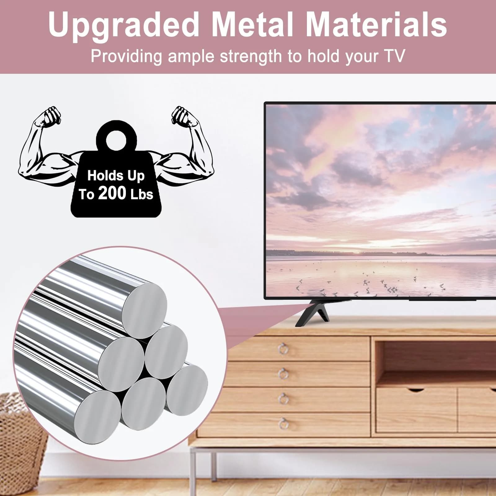 Maozhren Metal TV Stand Legs Replacement for LG 70" 75" TVs | Supports up to 200 lbs - view 4